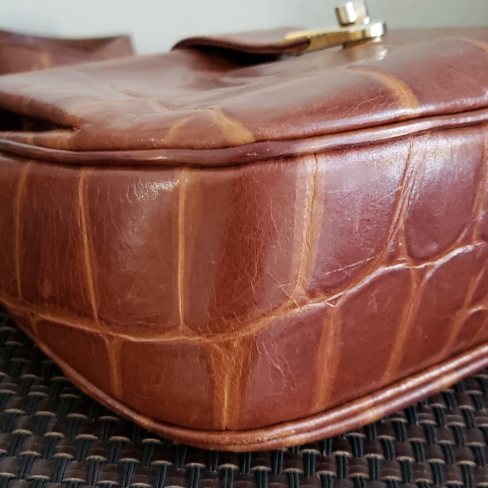 VTG Paola Lungo brown Ital leather crossbody bag - Picture 5 of 16